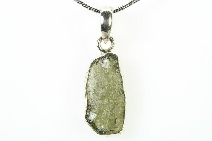 Green Moldavite Tektite Pendant ( g) - Czech Republic #321656